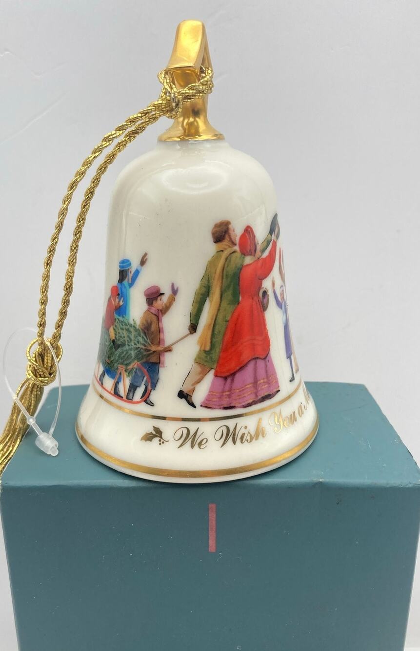 Lenox Songs of Christmas Collection Music Box Bell-We wish you a Merry Christmas